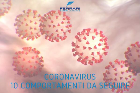 CORONAVIRUS, 10 COMPORTAMENTI DA SEGUIRE